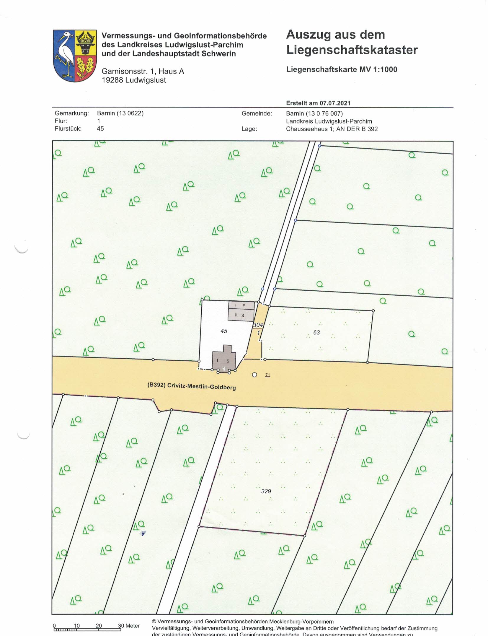 Grundstück zum Kauf provisionsfrei 49.000 € 4.500 m²<br/>Grundstück Chauseehaus 1 Zapel-Hof Barnin 19089