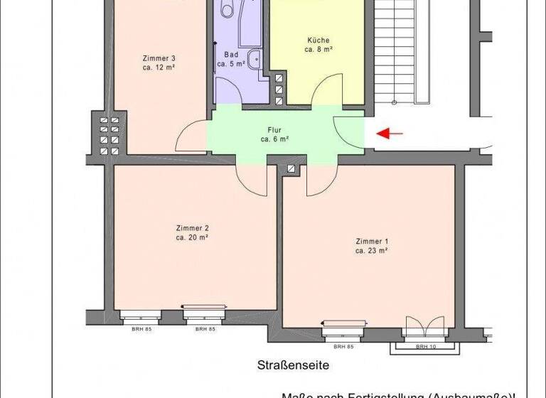 Wohnung zur Miete 471 € 3 Zimmer 72 m² 1. Geschoss Fr.-Heckert-Str. 22 Eisenhüttenstadt 15890