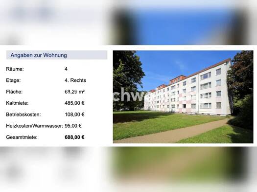 Wohnung zur Miete Tauschwohnung 650 € 4 Zimmer 70 m² Reutershagen Rostock 18069