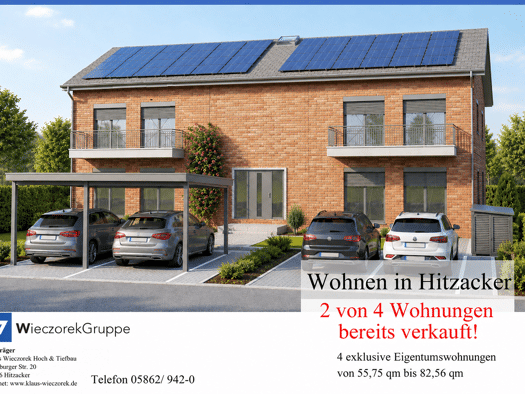 Terrassenwohnung zum Kauf - Erstbezug provisionsfrei 195.000 € 2 Zimmer 55,8 m² EG Hitzacker Hitzacker 29456