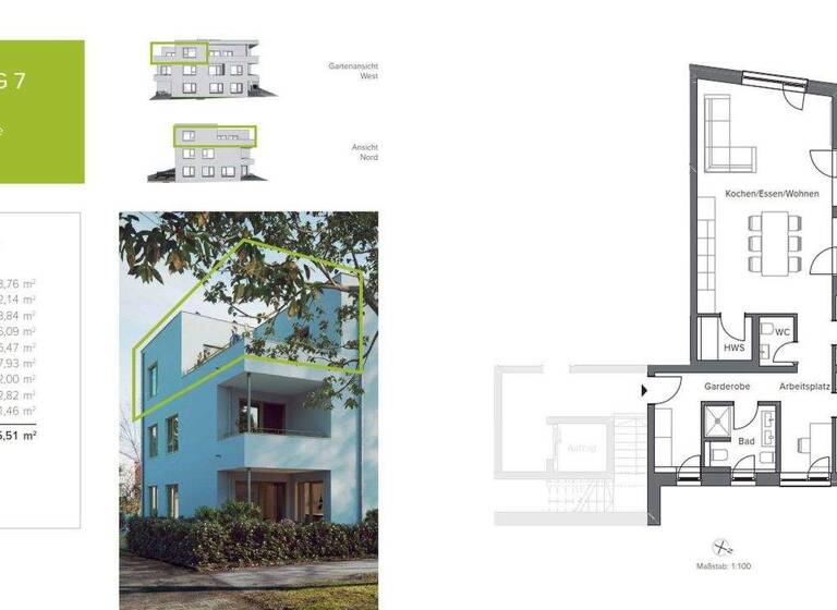 Penthouse zur Miete - Erstbezug 1.400 € 3,5 Zimmer 95,5 m² 2. Geschoss frei ab 01.04.2026 Silcherstraße 28 Langenau 89129