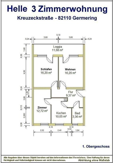 Wohnung zur Miete 1.270 € 3 Zimmer 74 m² 1. Geschoss frei ab sofort Germering Germering 82110