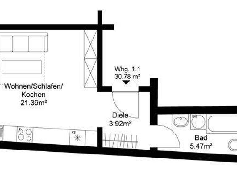 Studio zum Kauf 95.000 € 1 Zimmer 30,8 m² EG frei ab 01.05.2026 Stötteritz Leipzig 04299