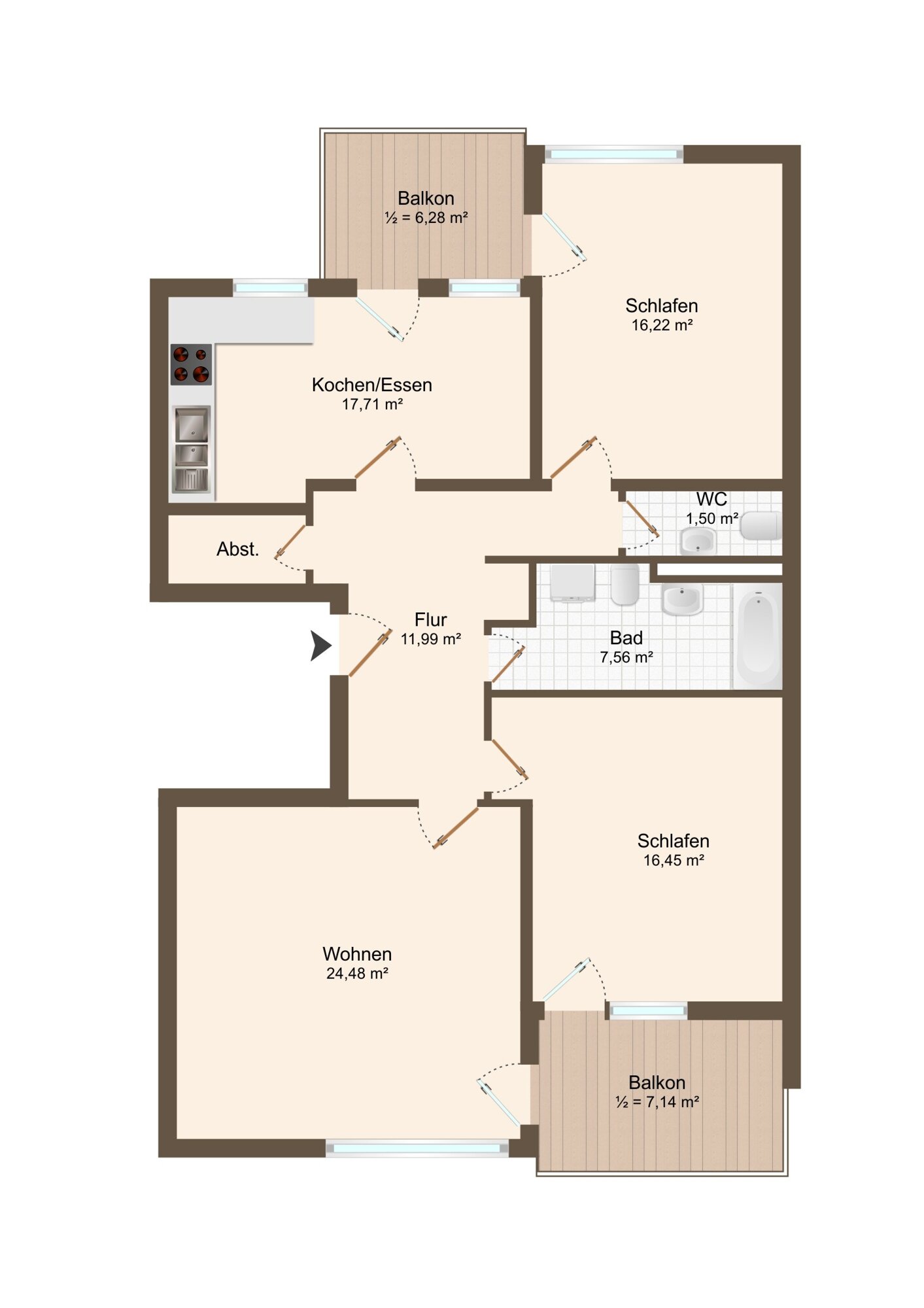 Wohnung zum Kauf 298.000 € 3,5 Zimmer 99 m²<br/>Wohnfläche Brombach Lörrach 79541