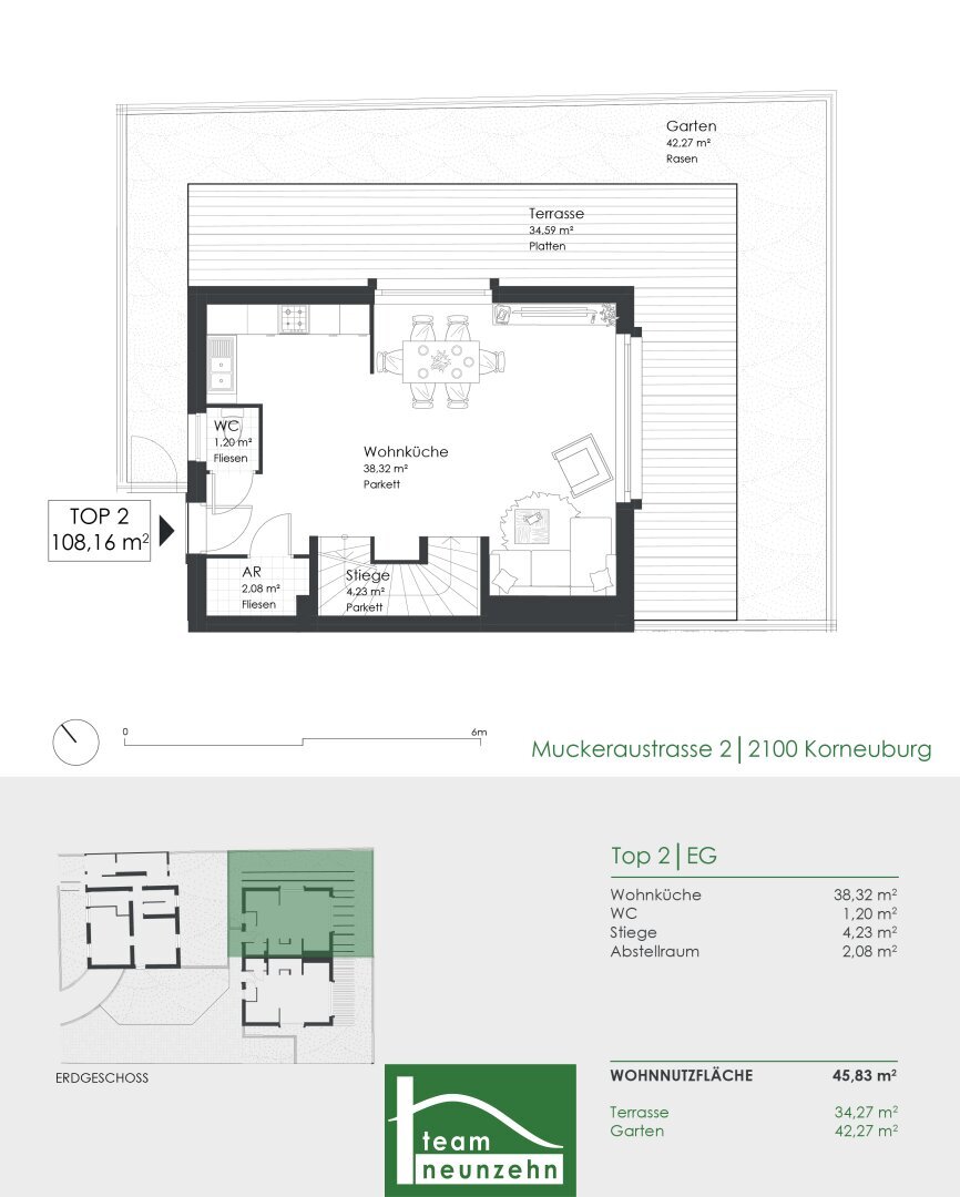 Doppelhaushälfte zum Kauf 519.001 € 4 Zimmer 108,7 m²<br/>Wohnfläche Muckeraustraße 11 Korneuburg 2100