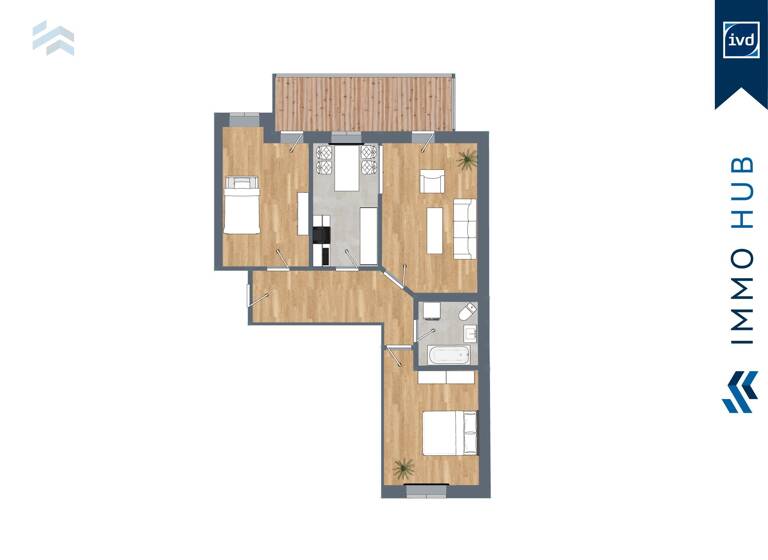 Wohnung zum Kauf 169.000 € 3 Zimmer 70,7 m²<br/>Wohnfläche 3.<br/>Geschoss Zentrum-Nord Leipzig 04105
