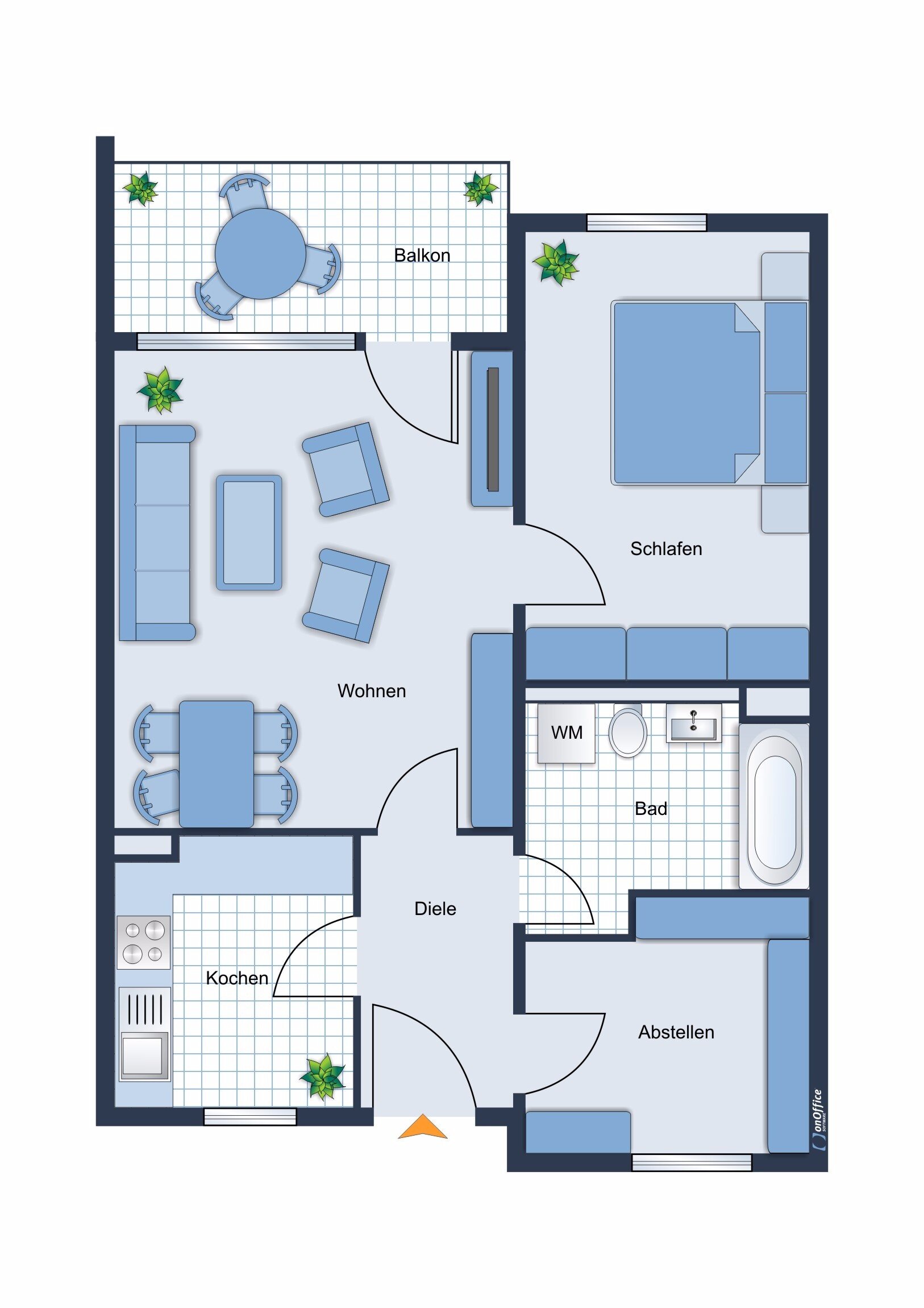 Wohnung zur Miete 400 € 2 Zimmer 51,4 m²<br/>Wohnfläche 1.<br/>Geschoss Alte Lauchstädter Straße 6 Merseburg Merseburg 06217