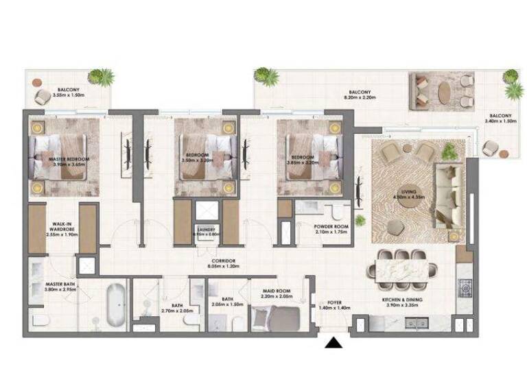 Wohnung zum Kauf - Erstbezug provisionsfrei 1.077.096 € 4 Zimmer 167,9 m² Dubai
