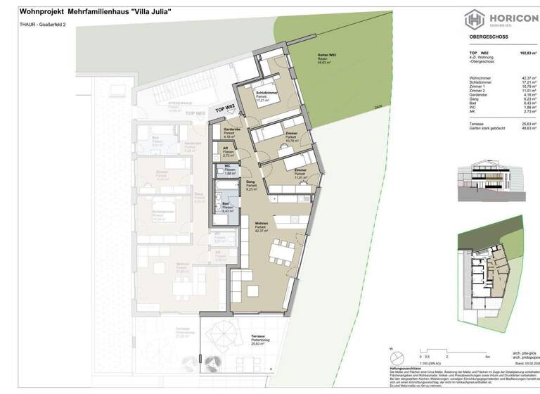Terrassenwohnung zum Kauf 918.600 € 4 Zimmer 102,8 m² 1. Geschoss Thaur 6065