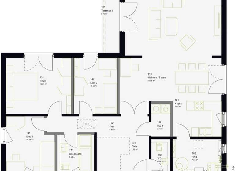 Bungalow zum Kauf provisionsfrei 369.000 € 4 Zimmer 136 m² 510 m² Grundstück Spabrücken 55595
