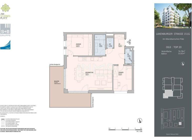 Wohnung zum Kauf - Erstbezug provisionsfrei 720.000 € 3 Zimmer 74,8 m² Wien,Favoriten 1100