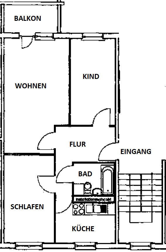 Wohnung zur Miete 310 € 3 Zimmer 61,2 m²<br/>Wohnfläche 4.<br/>Geschoss Fritz-Kube-Ring 12 Bernsdorf Bernsdorf 02994