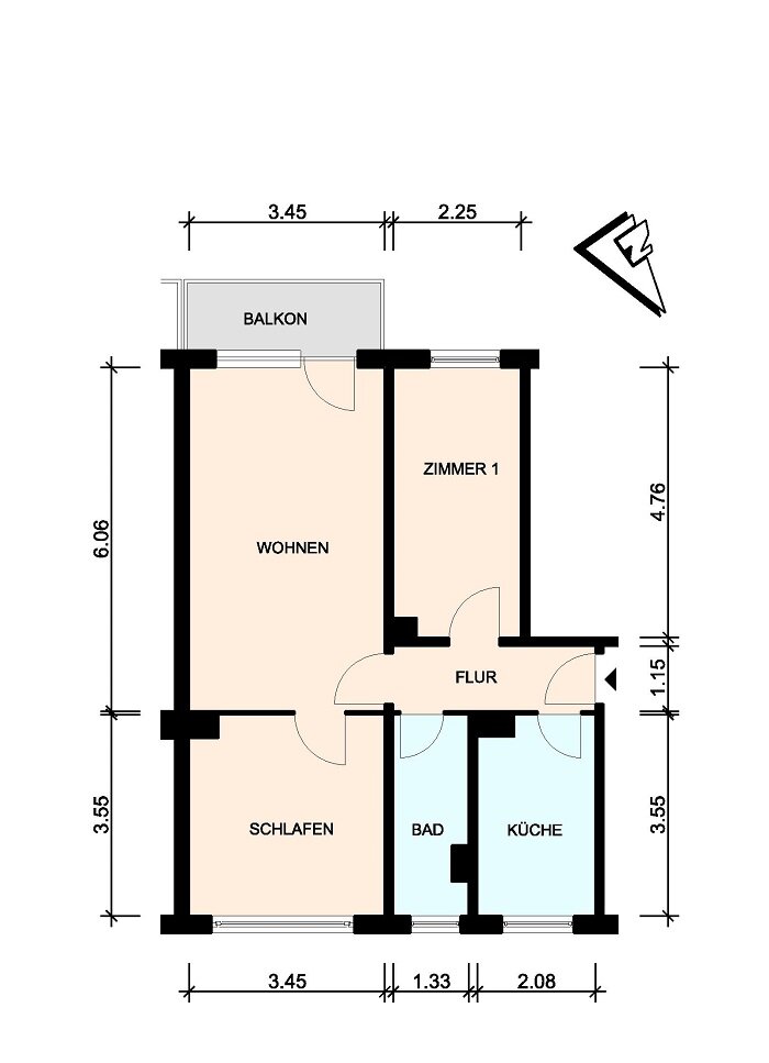 Wohnung zur Miete 334 € 2,5 Zimmer 60,7 m²<br/>Wohnfläche 3.<br/>Geschoss 01.01.2025<br/>Verfügbarkeit Fritz-Reuter-Platz 22 Warin Warin 19417