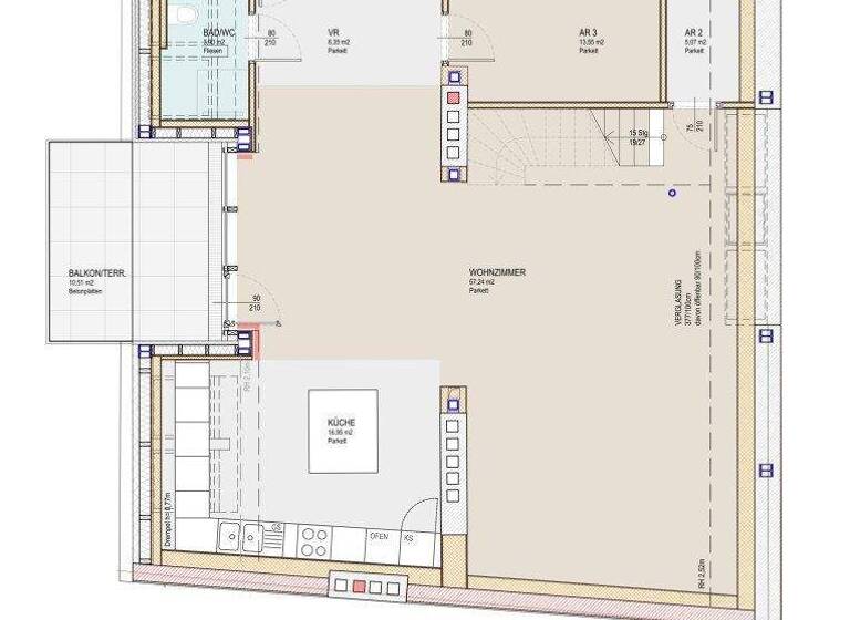 Wohnung zur Miete - Erstbezug 3.036 € 4 Zimmer 152,3 m² Wien 1020