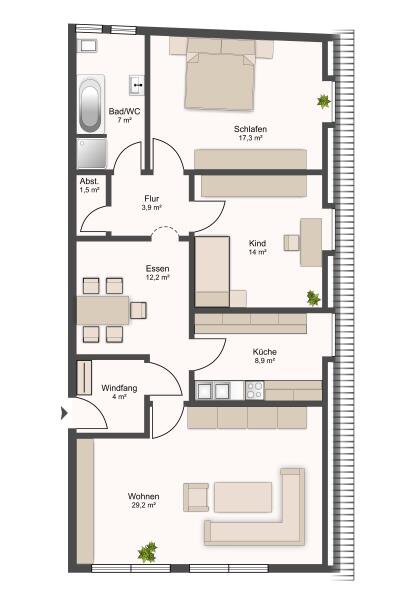 Wohnung zur Miete 850 € 3 Zimmer 98 m²<br/>Wohnfläche 2.<br/>Geschoss ab sofort<br/>Verfügbarkeit Steggasse 1 Herzogenaurach 1 Herzogenaurach 91074