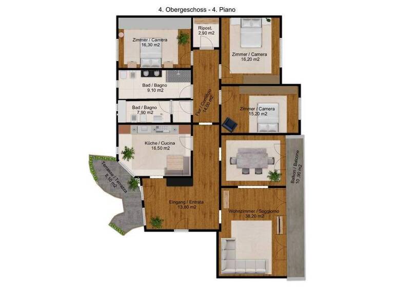 Studio zur Miete 4 Zimmer 200 m² 3. Geschoss Bozen 39100