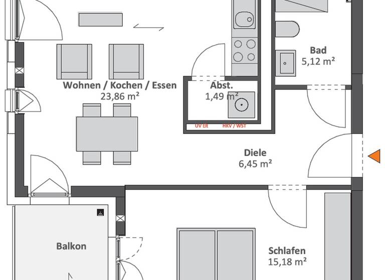 Wohnung zur Miete 1.095 € 2 Zimmer 55,2 m² 5. Geschoss Adlershof Berlin 12489