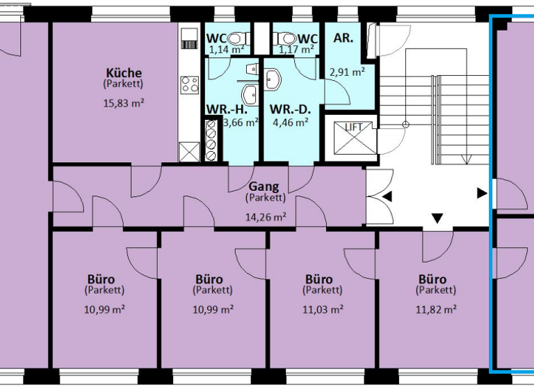Bürofläche zur Miete provisionsfrei 25 € 2 Zimmer 34,1 m² Bürofläche Sieveringerstrasse 153 Wien(Stadt) 1190