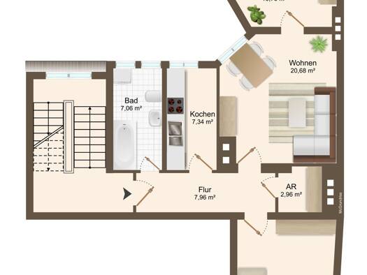 Wohnung zur Miete 600 € 3 Zimmer 82 m² 3. Geschoss frei ab 01.08.2026 Steinweg 19 A Innenstadt Halle (Saale) 06110