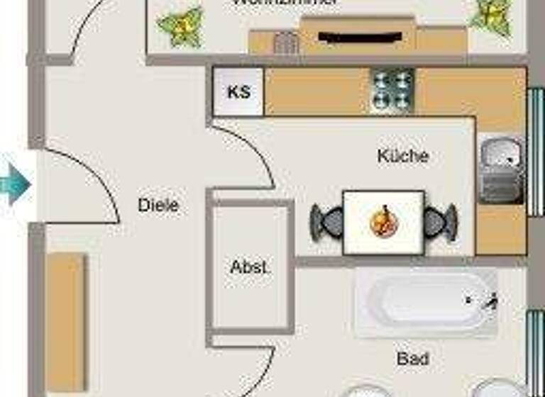 Wohnung zur Miete 330 € 2,5 Zimmer 44 m² 1. Geschoss Grüner Weg 67 Hochemmerich Duisburg 47228