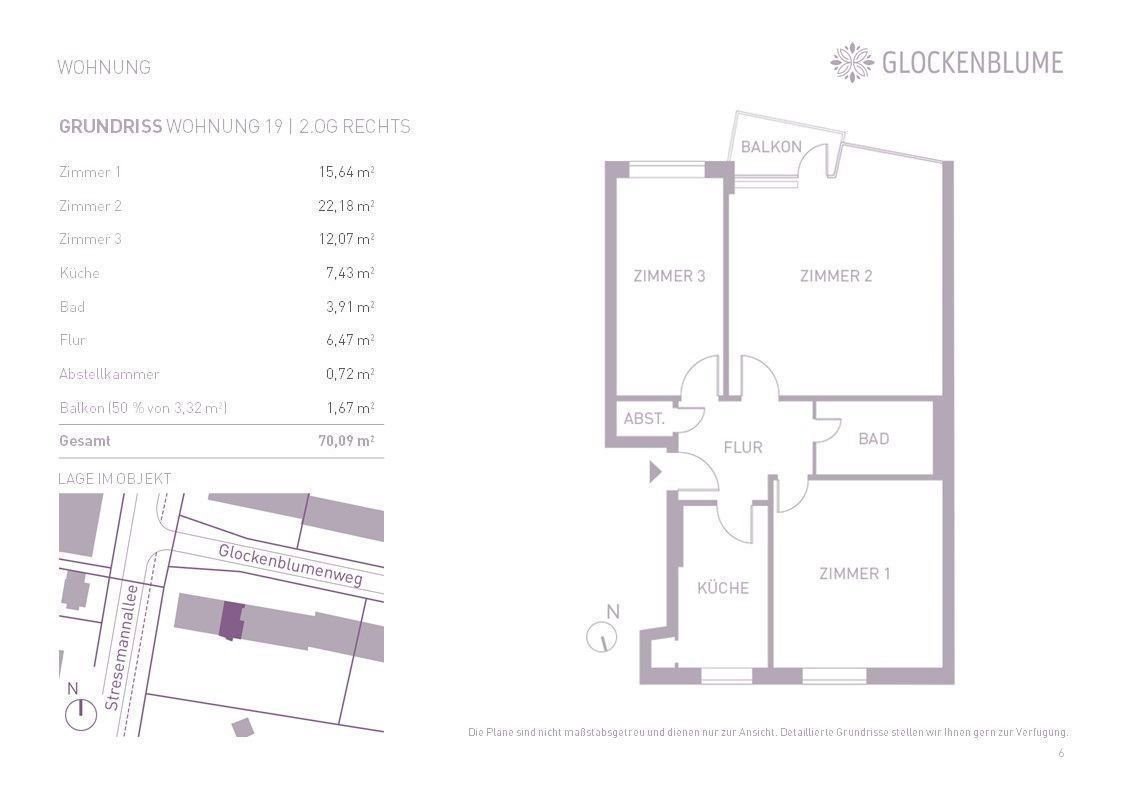 Wohnung zum Kauf provisionsfrei als Kapitalanlage geeignet 360.000 € 3 Zimmer 70,1 m²<br/>Wohnfläche Glockenblumenweg 4 Lokstedt Hamburg 22529