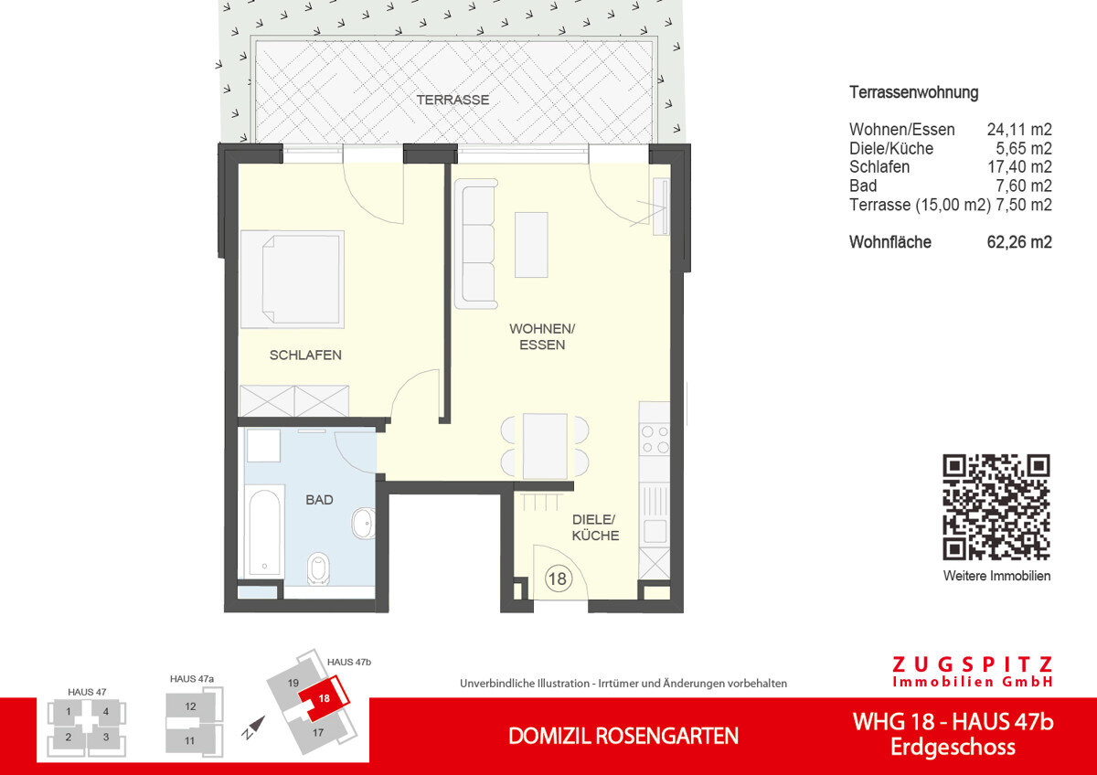 Terrassenwohnung zum Kauf 612.000 € 2 Zimmer 62,6 m²<br/>Wohnfläche EG<br/>Geschoss Garmisch Garmisch-Partenkirchen 82467