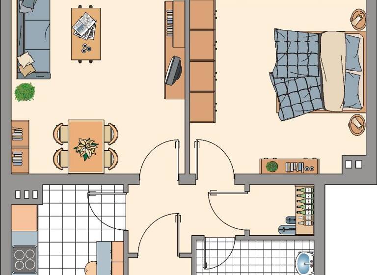 Wohnung zur Miete 439 € 2 Zimmer 55 m²<br/>Wohnfläche 2.<br/>Geschoss Karl-Arnold-Straße 13 Lüttringhausen Remscheid 42899