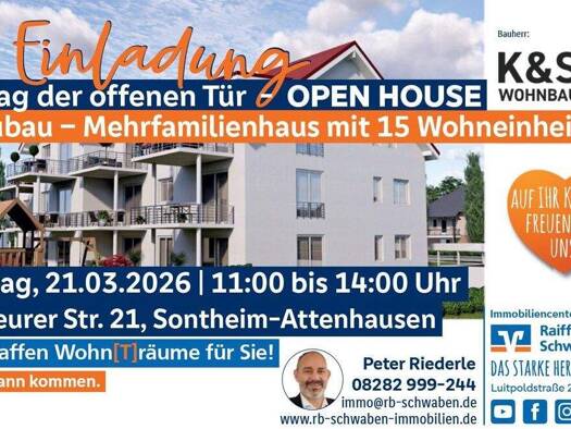 Wohnung zum Kauf - Erstbezug 299.000 € 2 Zimmer 65,3 m² EG Attenhausen Sontheim-Attenhausen 87776