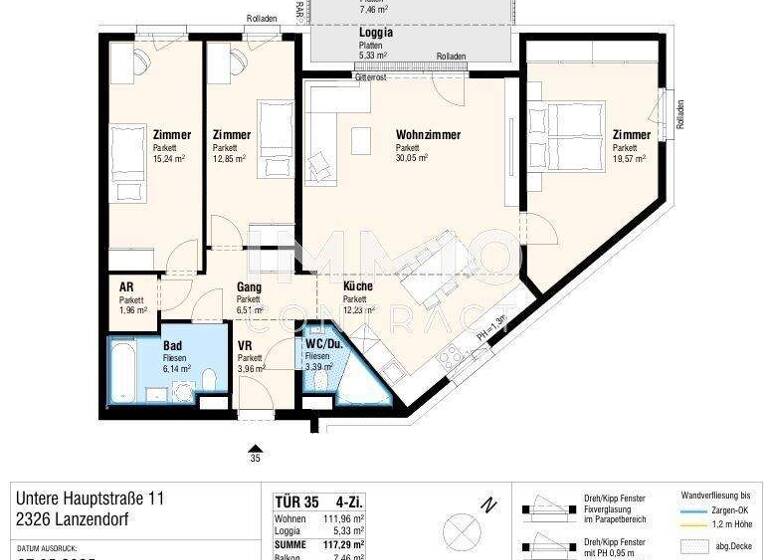 Wohnung zum Kauf - Erstbezug provisionsfrei 530.000 € 4 Zimmer 117,3 m² Lanzendorf 2326
