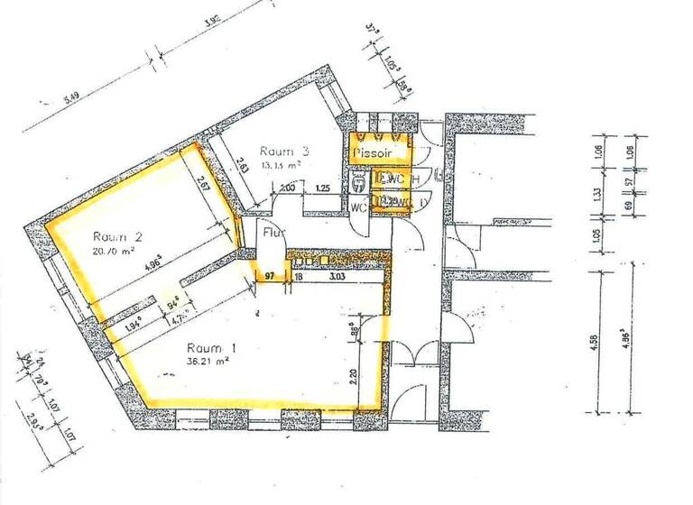 Bürofläche zur Miete 650 € 2 Zimmer 61 m² Bürofläche Bismarckstraße 3 Innenstadt Erlangen 91054