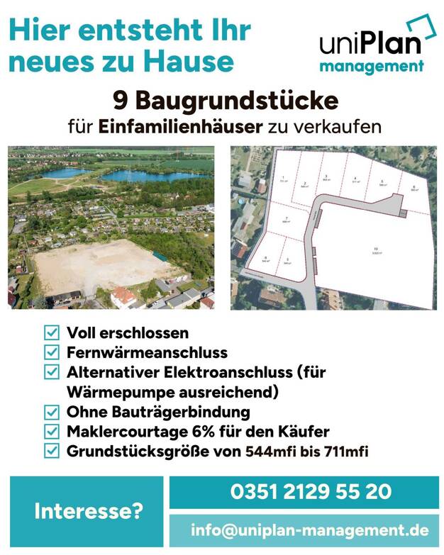 Grundstück zum Kauf 375 € 544 m² Grundstück Hermann-Löns-Straße 1 Heidenau 01809