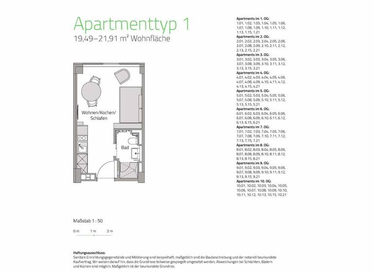 Studio zum Kauf - Erstbezug provisionsfrei 193.900 € 1 Zimmer 20,8 m² 6. Geschoss Lyoner Str. 11 Schwanheim Frankfurt am Main 60528