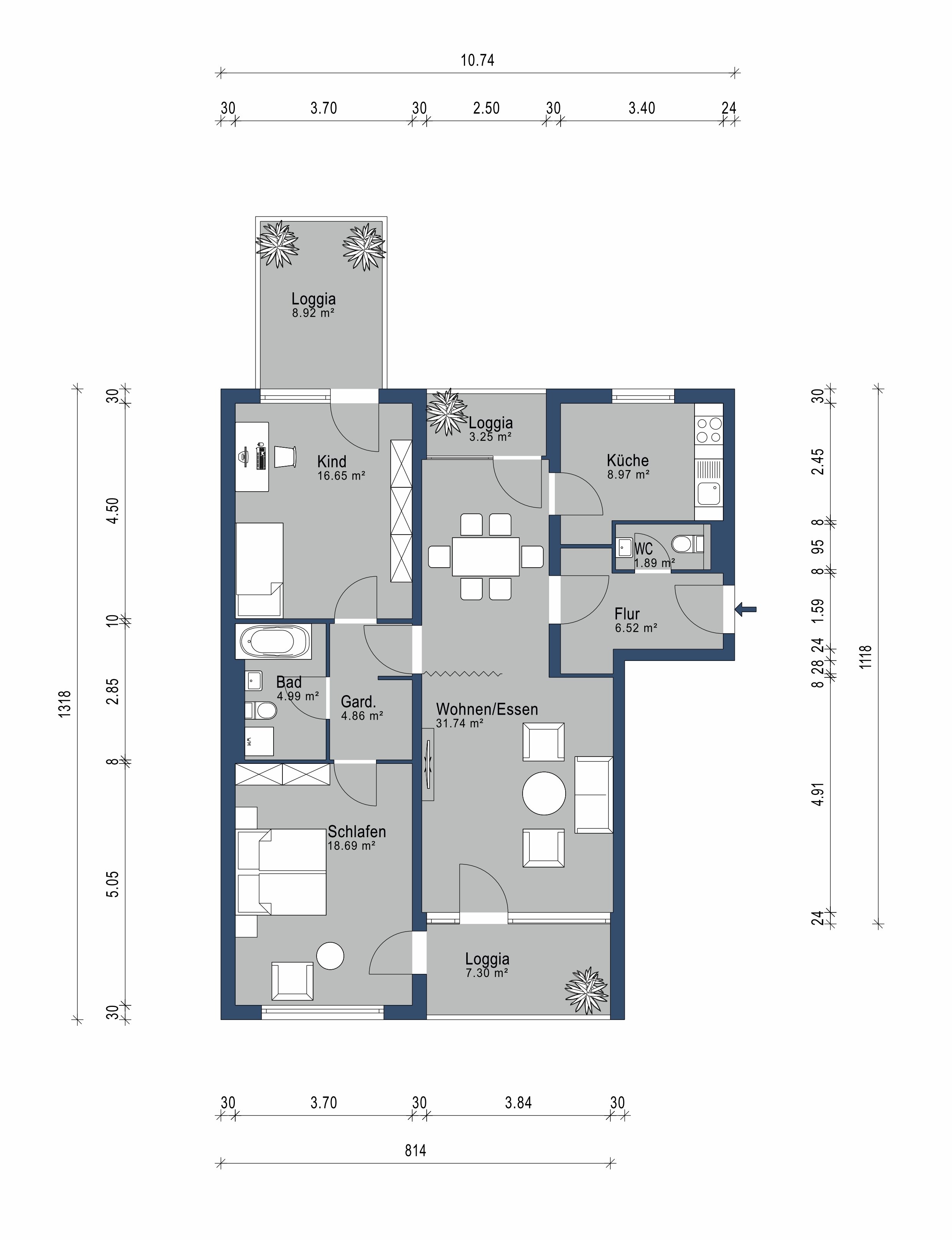 Wohnung zum Kauf 422.500 € 3 Zimmer 104,3 m²<br/>Wohnfläche 3.<br/>Geschoss Puchheim Bahnhof Puchheim 82178