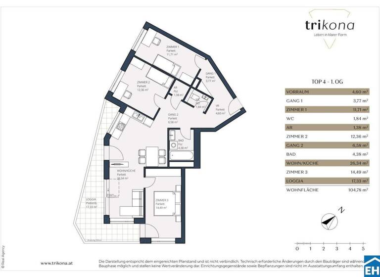 Wohnung zum Kauf 579.000 € 4 Zimmer 87,5 m² 1. Geschoss Wien 1110