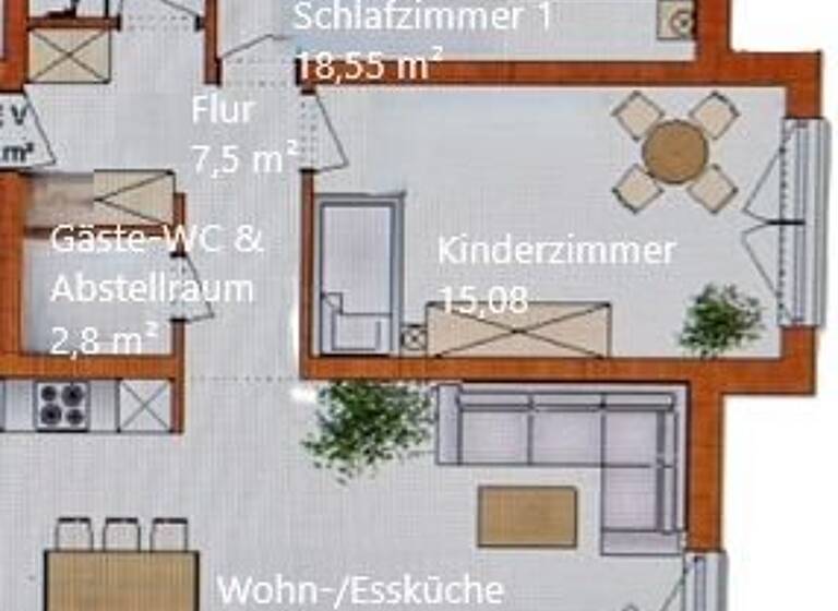 Wohnung zur Miete 1.375 € 3 Zimmer 109 m²<br/>Wohnfläche 2/3<br/>Geschoss Kirchplatz 5 Ehlen Habichtswald 34317