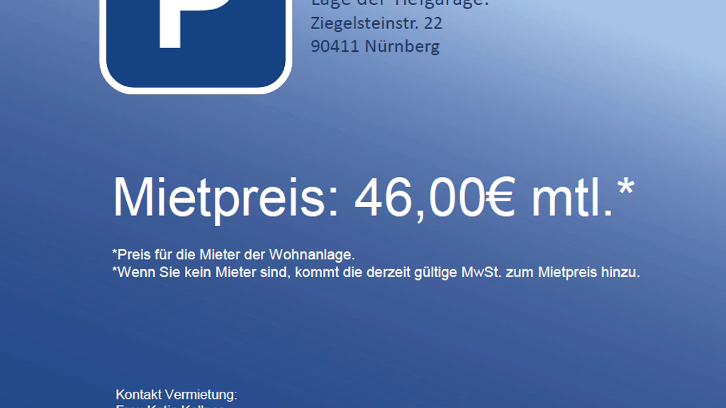 Garage zur Miete 46 € Ziegelsteinstr. 22 Loher Moos Nürnberg 90411