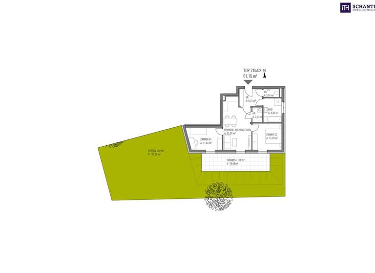 Wohnung zum Kauf - Erstbezug provisionsfrei 379.000 € 3 Zimmer 62 m² EG Andritz Graz 8045