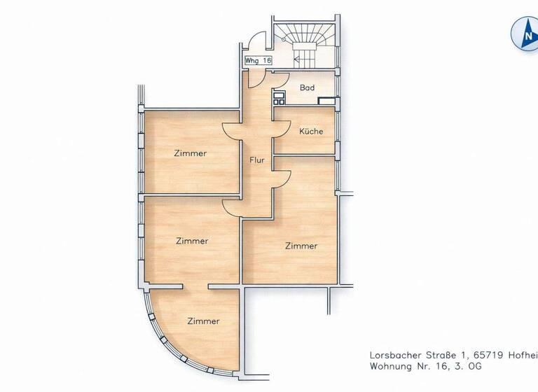 Wohnung zum Kauf 375.000 € 4 Zimmer 102,3 m² 3. Geschoss Lorsbacher Str. 1 Hofheim 65719