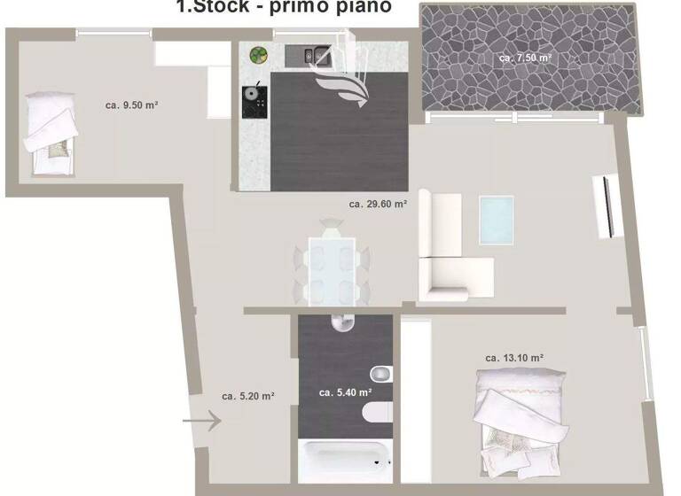 Studio zum Kauf 350.000 € 3 Zimmer 80 m² 1. Geschoss Meran 39012