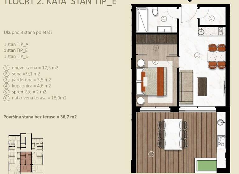 Wohnung zum Kauf - Erstbezug 299.000 € 2 Zimmer 40 m² 2. Geschoss Novigrad 52466