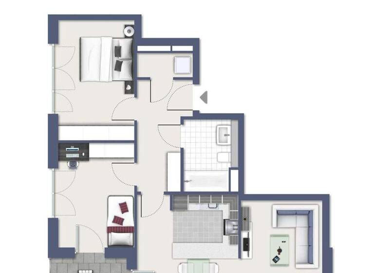 Wohnung zur Miete - Erstbezug 1.180 € 3 Zimmer 79,6 m² 2. Geschoss Frieda-Mager-Allee 1 Dransdorf Bonn 53121