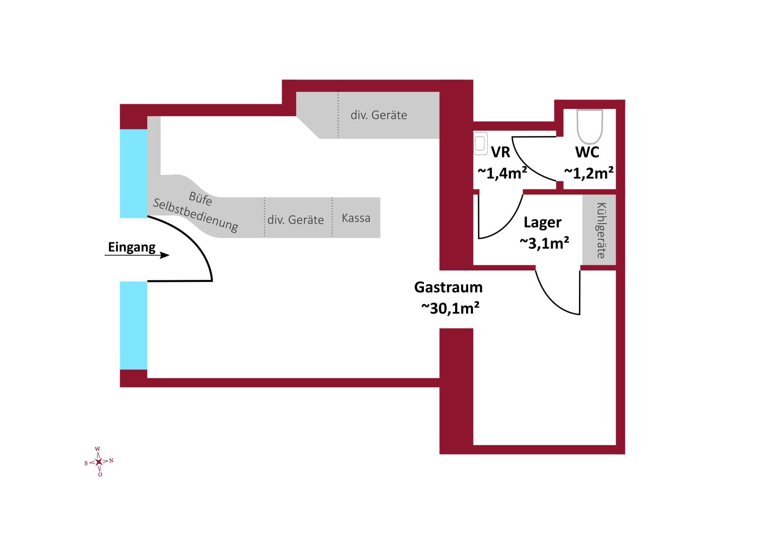 Gastronomie/Hotel zur Miete 416 € Wien 1040