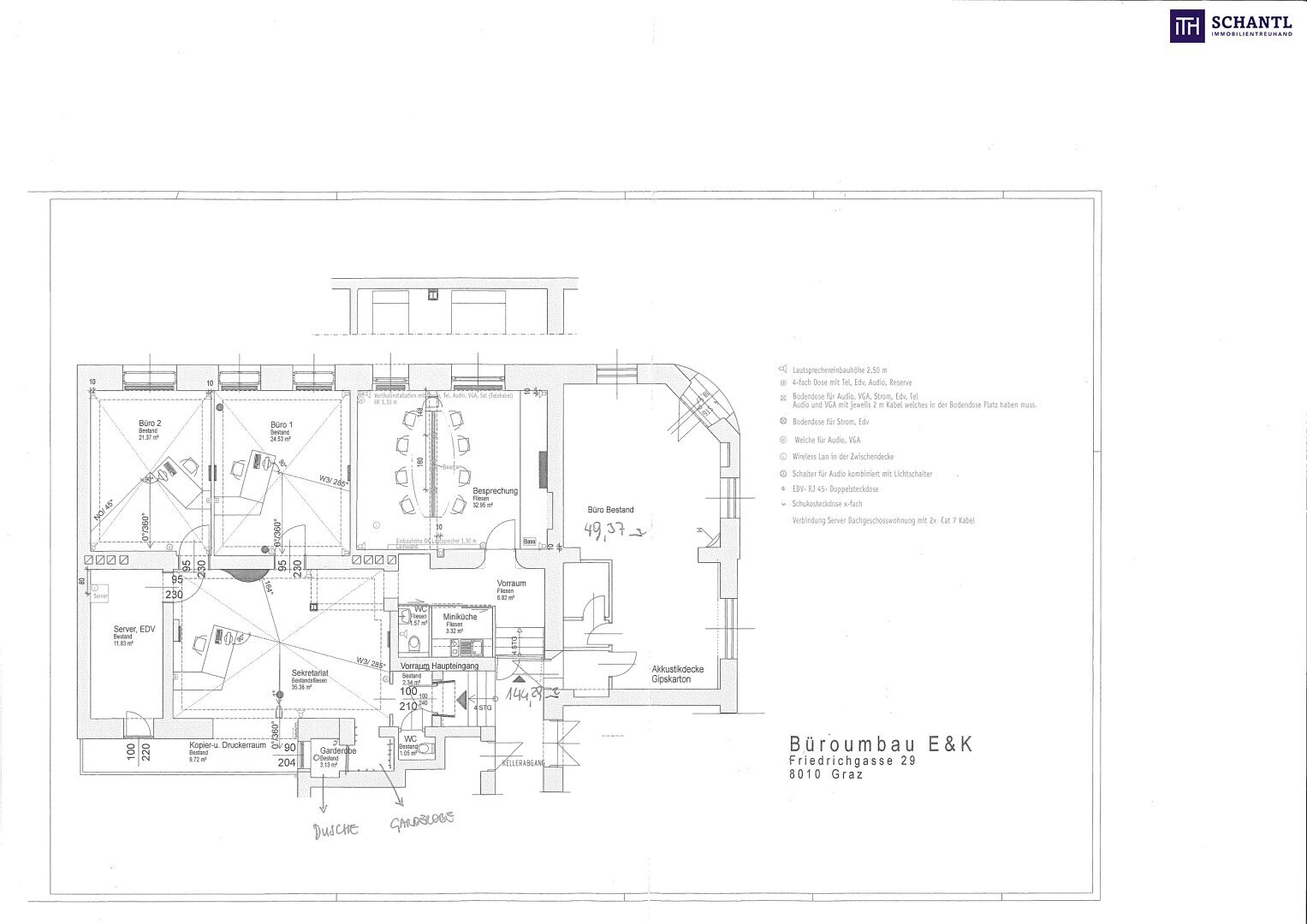 Büro-/Praxisfläche zum Kauf 420.000 € 5 Zimmer 137,3 m²<br/>Bürofläche Friedrichgasse Jakomini Graz 8010