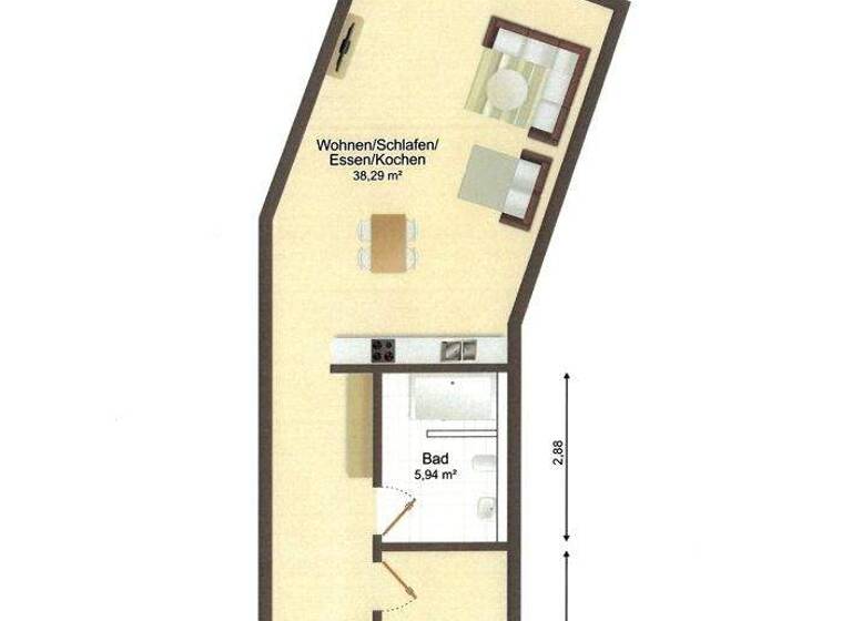 Studio zur Miete - Erstbezug 661 € 1 Zimmer 49,6 m² frei ab sofort Buer Melle 49328