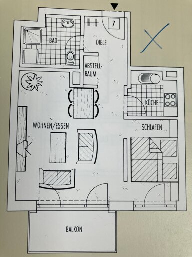 Apartment zur Miete 650 € 1,5 Zimmer 45 m² 1. Geschoss Leistnerweg St. Jobst Nürnberg 90491