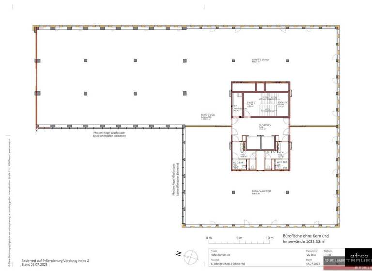 Bürofläche zur Miete - Erstbezug 16,50 € 1.033,3 m² Bürofläche Regensburger Straße Lustenau Linz 4020