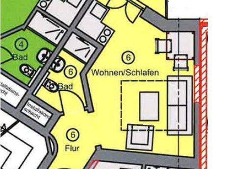 Studio zur Miete 960 € 1 Zimmer 35,6 m² 3. Geschoss frei ab sofort Kirchenweg 13 Westerland Sylt 25980