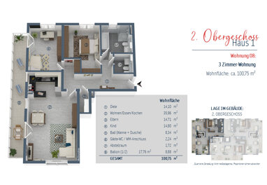 Wohnung zum Kauf provisionsfrei 929.000 € 3 Zimmer 100,8 m² 2. Geschoss Bürgermeister-Krug-Weg 1 + 3 Olching Olching 82140