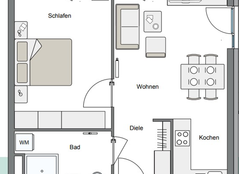 Wohnung zur Miete 965 € 2 Zimmer 51 m² 2. Geschoss frei ab 01.05.2026 Zirbelstr. 53d Oberhausen Augsburg 86154