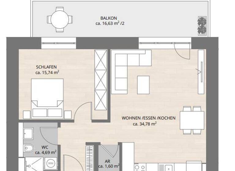 Wohnung zur Miete 1.319 € 2 Zimmer 65,9 m² 2. Geschoss frei ab sofort Innenstadt Fürth 90762